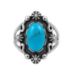 Kingman Turquoise 925 Sterling Silver Ring (REXT96-20)