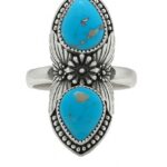 Kingman Turquoise 925 Sterling Silver Ring (REXT109-10)