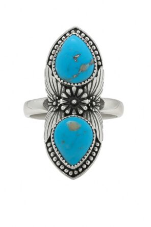 Kingman Turquoise 925 Sterling Silver Ring (REXT109-10)