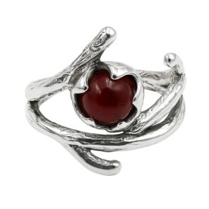 Tree Branch Garnet 925 Sterling Silver Ring (REXT77-7)