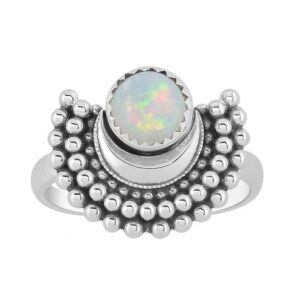 Ethiopian Opal 925 Sterling Silver Ring (RS36-68)