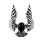 Black Onyx 925 Sterling Silver Wing Ring (RS37-62)