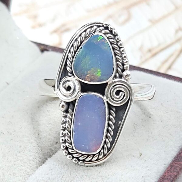Australian Opal Size US 10 925 Sterling Silver Ring (RS104-360)
