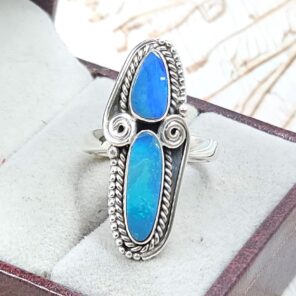 Australian Opal Size US 7 925 Sterling Silver Ring (RS104-363)