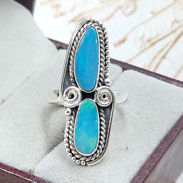 Australian Opal Size US 6 925 Sterling Silver Ring (RS104-365)