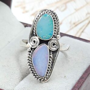 Australian Opal Size US 9 925 Sterling Silver Ring (RS104-367)