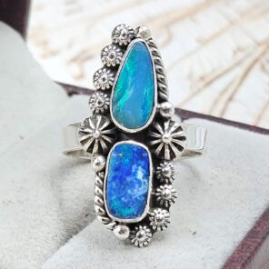 Australian Opal Size US 8 925 Sterling Silver Ring (RS104-369)