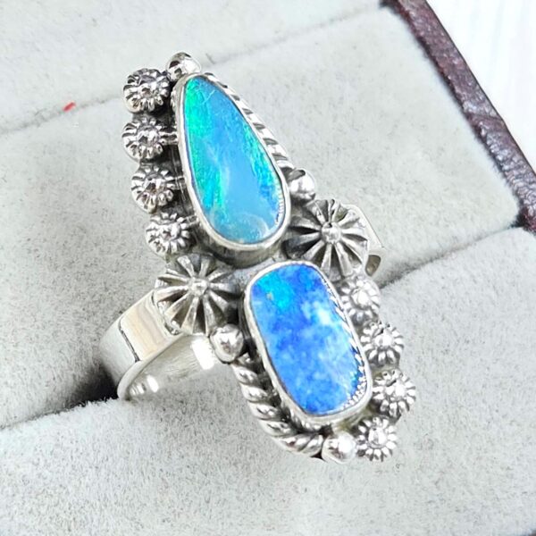 Australian Opal Size US 8 925 Sterling Silver Ring (RS104-369) - Image 2