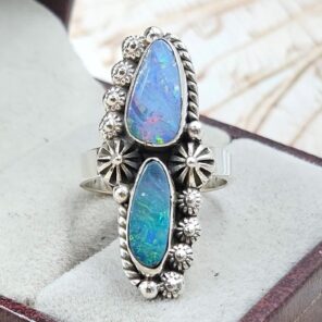 Australian Opal Size US 6 925 Sterling Silver Ring (RS104-371)
