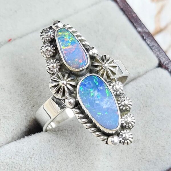 Australian Opal Size US 8 925 Sterling Silver Ring (RS104-374) - Image 2