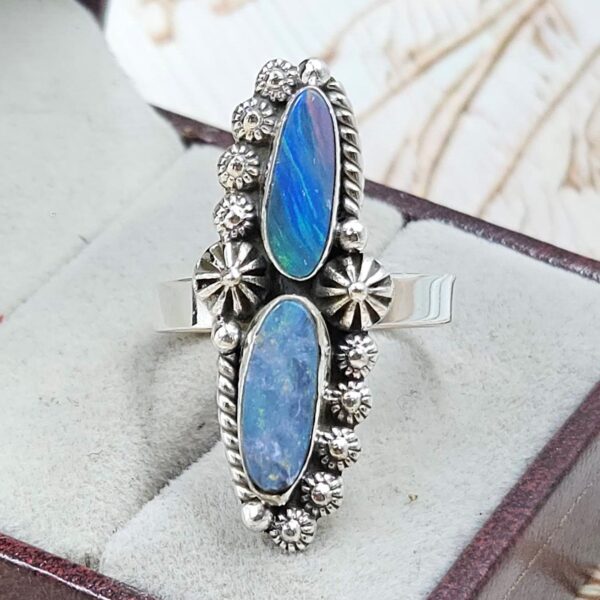 Australian Opal Size US 9 925 Sterling Silver Ring (RS104-379)