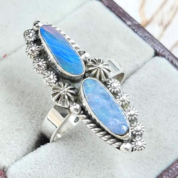Australian Opal Size US 9 925 Sterling Silver Ring (RS104-379) - Image 2