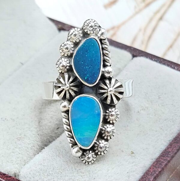 Australian Opal Size US 6 925 Sterling Silver Ring (RS104-381)