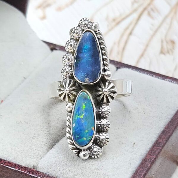 Australian Opal Size US 8 925 Sterling Silver Ring (RS104-384)