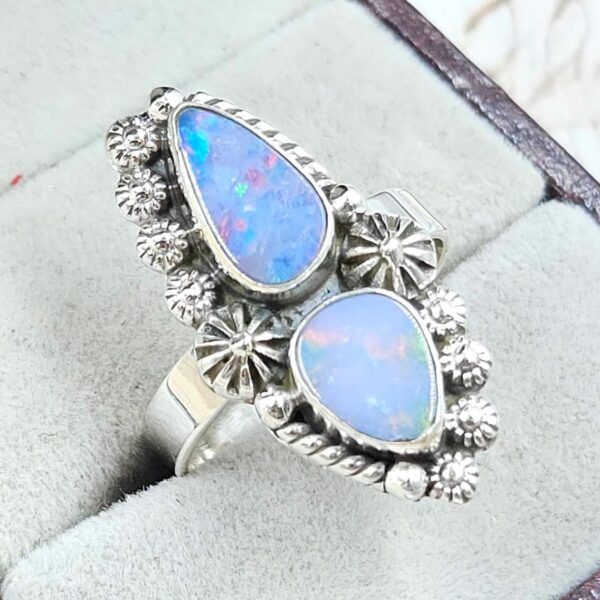 Australian Opal Size US 9 925 Sterling Silver Ring (RS104-385) - Image 2
