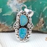 Australian Opal 1.25" 925 Sterling Silver Pendant (RS104-394)