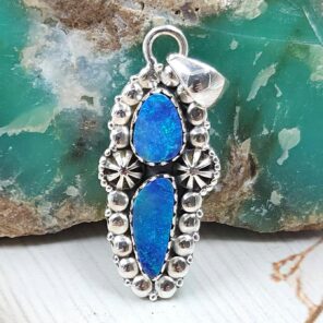 Australian Opal 1.25" 925 Sterling Silver Pendant (RS104-398)