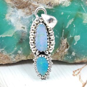 Australian Opal 1.25" 925 Sterling Silver Pendant (RS104-403)
