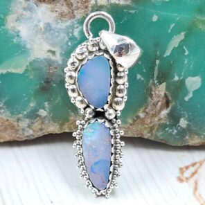Australian Opal 1.25" 925 Sterling Silver Pendant (RS104-404)