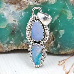 Australian Opal 1.25" 925 Sterling Silver Pendant (RS104-408)
