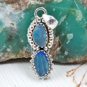 Australian Opal 1.25" 925 Sterling Silver Pendant (RS104-409)