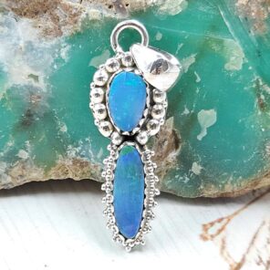 Australian Opal 1.25" 925 Sterling Silver Pendant (RS104-410)