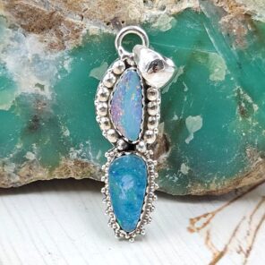 Australian Opal 1.5" 925 Sterling Silver Pendant (RS104-411)