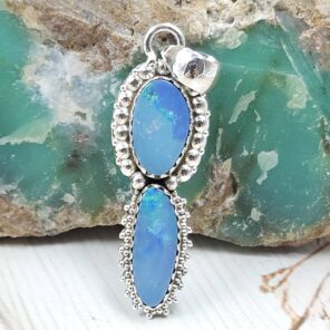 Australian Opal 1.5" 925 Sterling Silver Pendant (RS104-415)