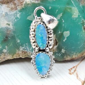 Australian Opal 1.25" 925 Sterling Silver Pendant (RS104-417)