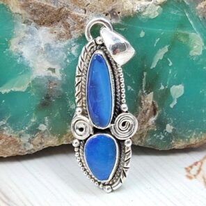 Australian Opal 1.5" 925 Sterling Silver Pendant (RS104-419)