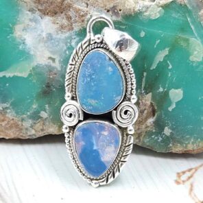 Australian Opal 1.5" 925 Sterling Silver Pendant (RS104-421)