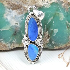 Australian Opal 1.5" 925 Sterling Silver Pendant (RS104-423)