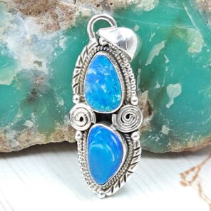 Australian Opal 1.25" 925 Sterling Silver Pendant (RS104-427)