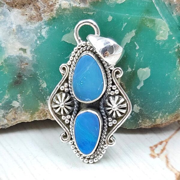 Australian Opal 1.25" 925 Sterling Silver Pendant (RS104-431)