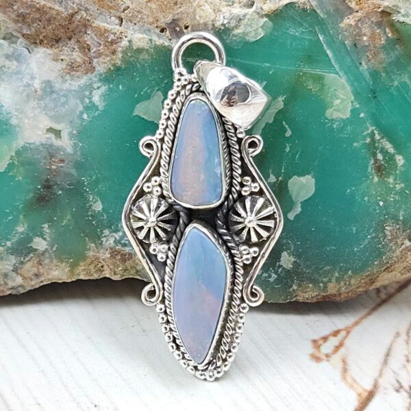 Australian Opal 1.5" 925 Sterling Silver Pendant (RS104-433)