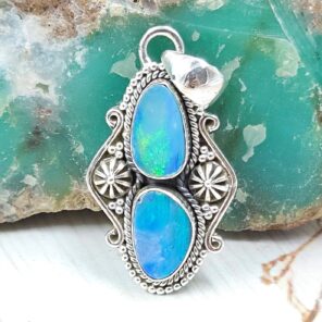 Australian Opal 1.25" 925 Sterling Silver Pendant (RS104-435)
