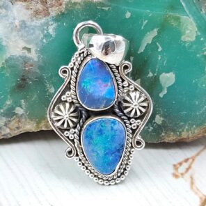 Australian Opal 1.25" 925 Sterling Silver Pendant (RS104-436)