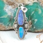 Australian Opal 1.5" 925 Sterling Silver Pendant (RS104-437)