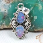 Australian Opal 1.25" 925 Sterling Silver Pendant (RS104-439)