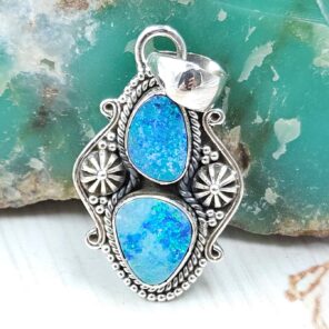 Australian Opal 1.25" 925 Sterling Silver Pendant (RS104-440)