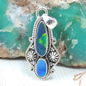 Australian Opal 1.5" 925 Sterling Silver Pendant (RS104-443)