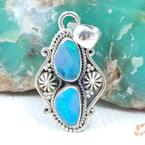Australian Opal 1.25" 925 Sterling Silver Pendant (RS104-444)