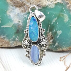 Australian Opal 1.5" 925 Sterling Silver Pendant (RS104-446)