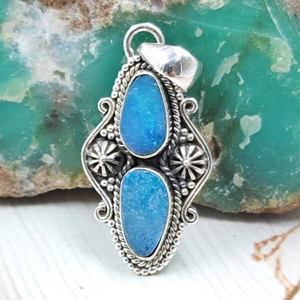 Australian Opal 1.25" 925 Sterling Silver Pendant (RS104-447)