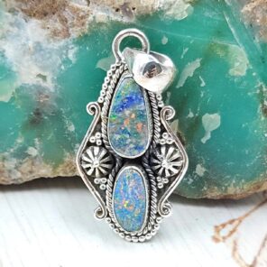 Australian Opal 1.25" 925 Sterling Silver Pendant (RS104-448)