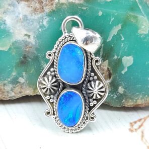 Australian Opal 1.25" 925 Sterling Silver Pendant (RS104-449)