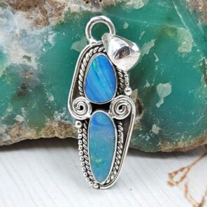 Australian Opal 1.25" 925 Sterling Silver Pendant (RS104-452)