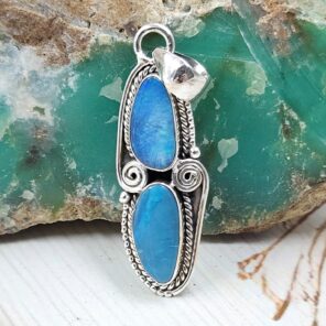 Australian Opal 1.5" 925 Sterling Silver Pendant (RS104-454)