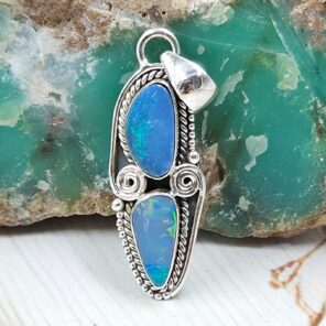 Australian Opal 1.25" 925 Sterling Silver Pendant (RS104-458)