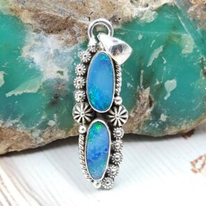 Australian Opal 1.5" 925 Sterling Silver Pendant (RS104-468)